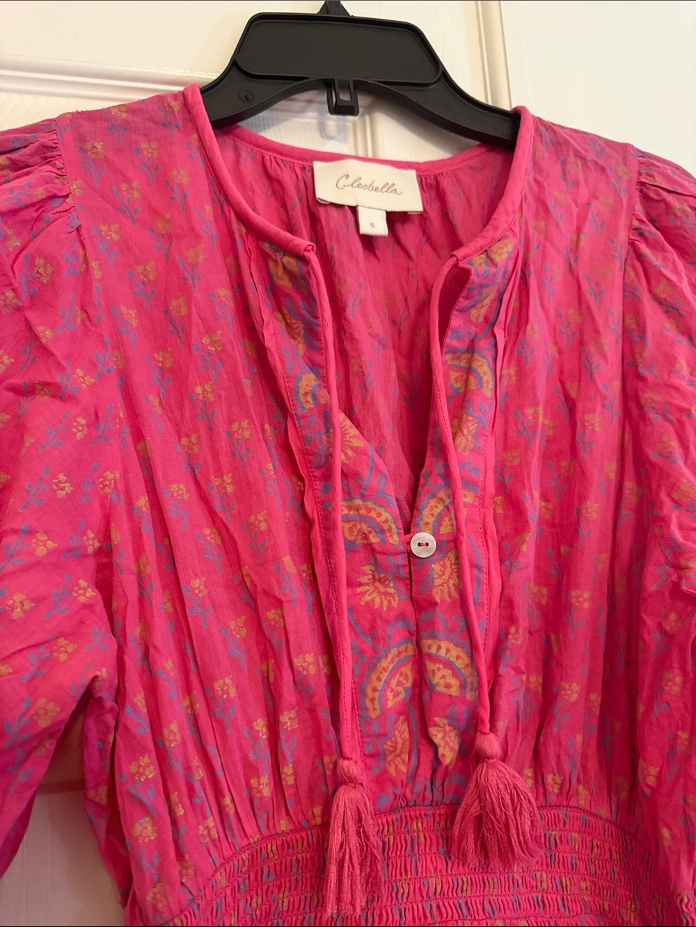 Cleobella Hot Pink Ruffle Mini Dress - Picture 3 of 9